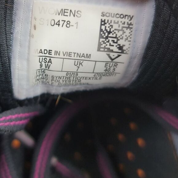 Saucony Cohesion II React2U Women’s Running Shoes Gray Black Pink Sneakers 9W - Picture 8 of 9